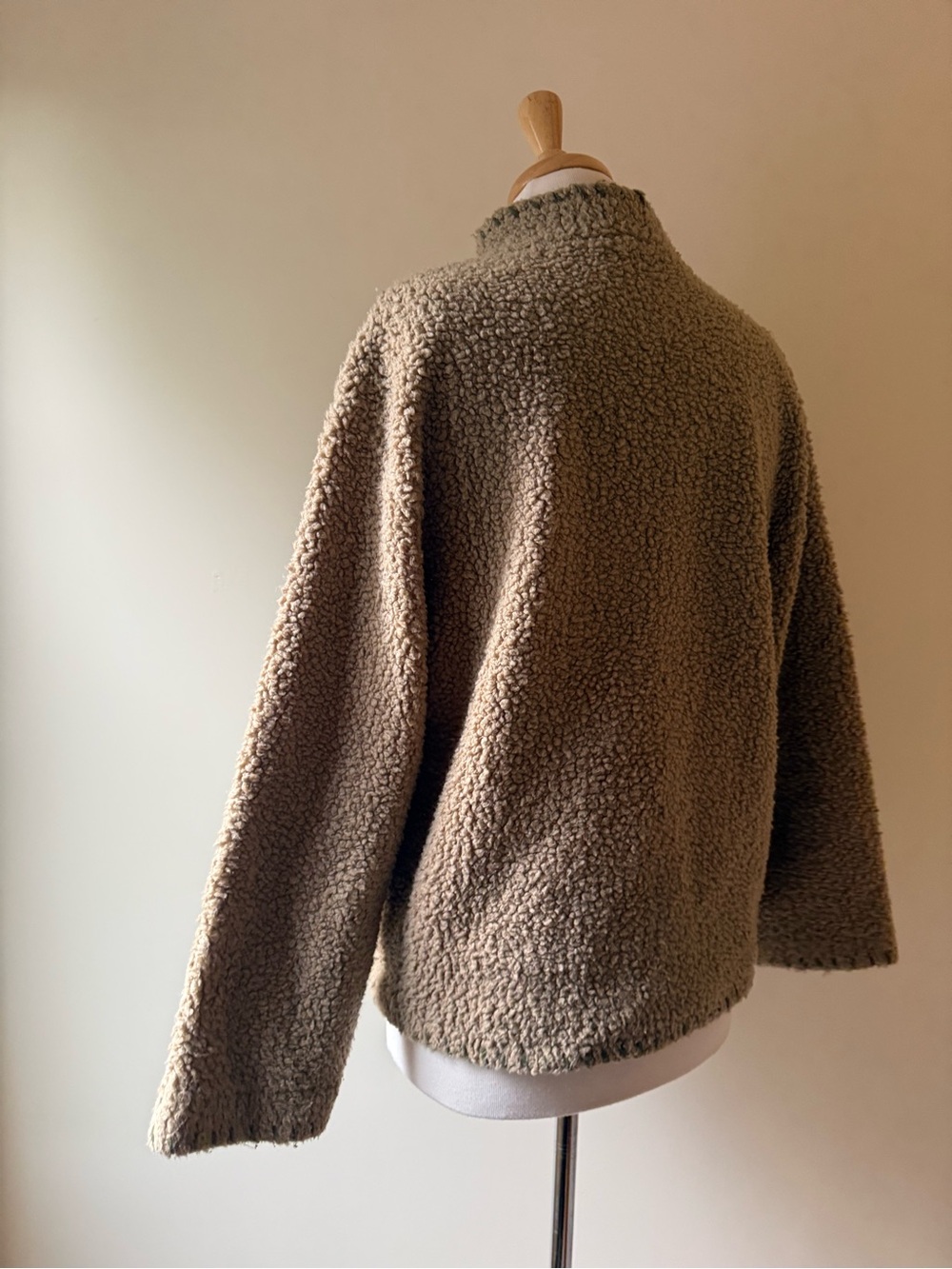 Vintage Woolrich Sherpa Fleece Moose Appliqué Quarter Zip Pullover - Picture 5 of 10
